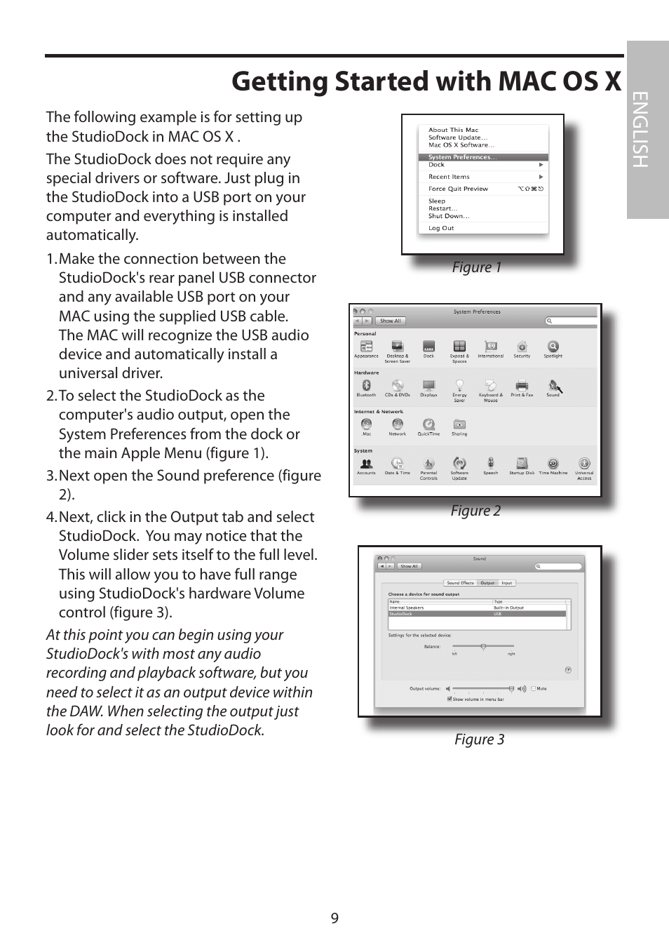 Getting started with mac os x, English | Samson StudioDock 3i User Manual | Page 15 / 88