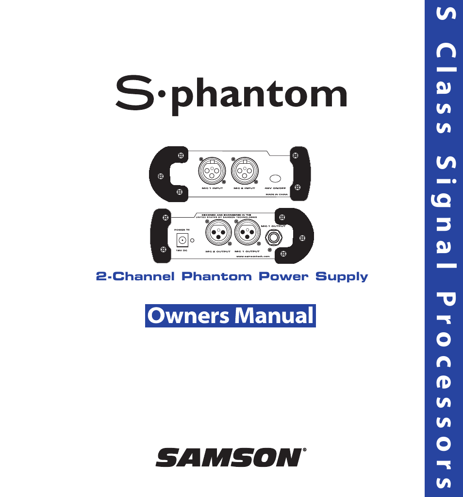 Samson S. phantom S Class User Manual | 32 pages