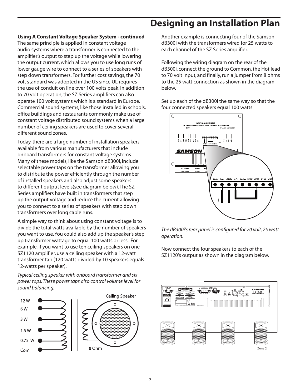 Designing an installation plan | Samson POWER AMPLIFERS SZ1120 User Manual | Page 11 / 20