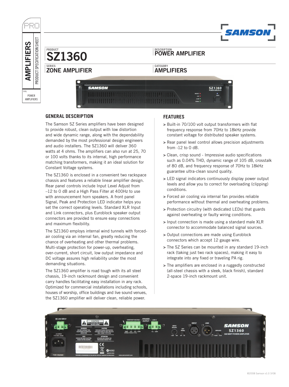 Samson SZ1360 User Manual | 2 pages
