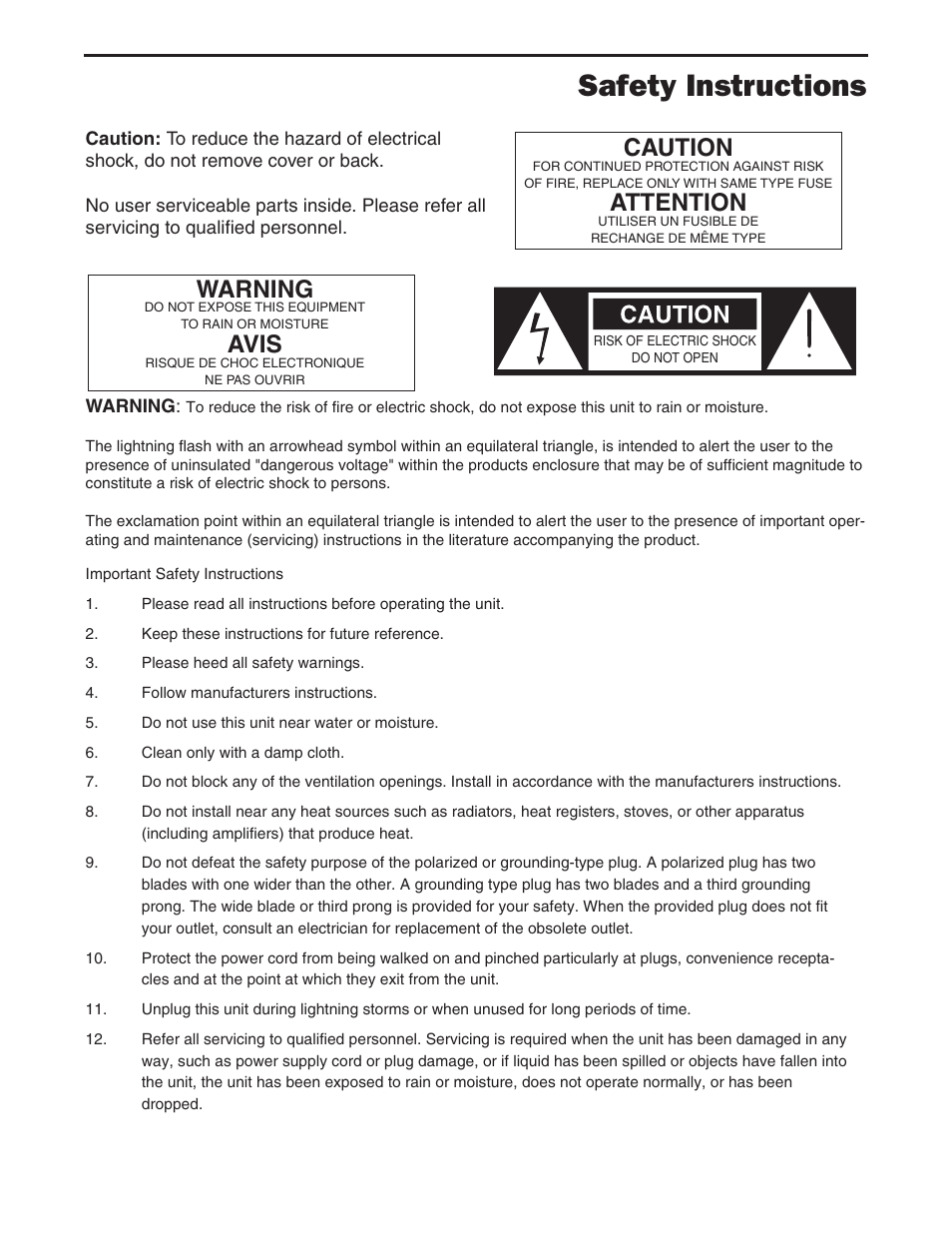 Safety instructions, Warning, Avis | Caution, Attention | Samson PA324 User Manual | Page 2 / 23