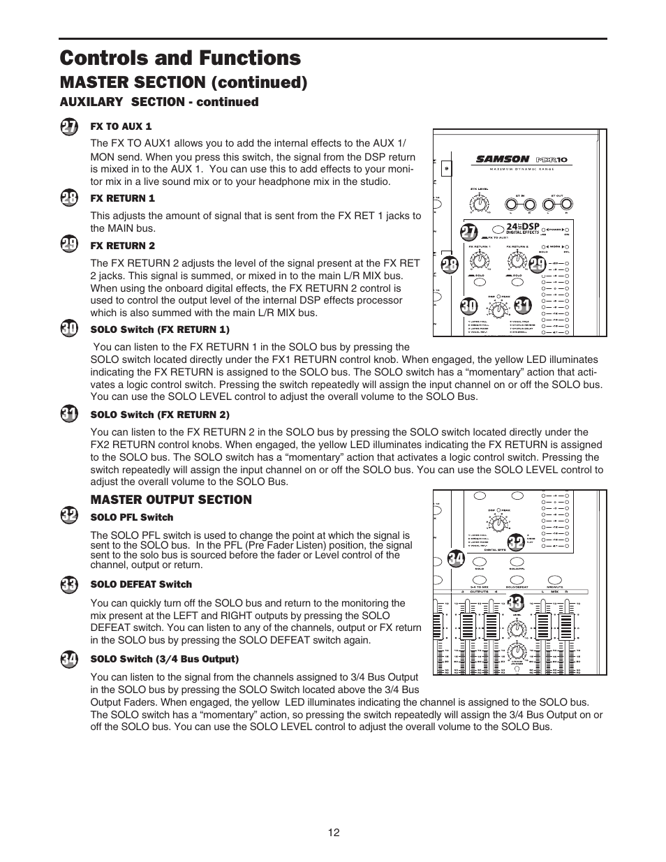 Controls and functions | Samson MDR10 User Manual | Page 14 / 28