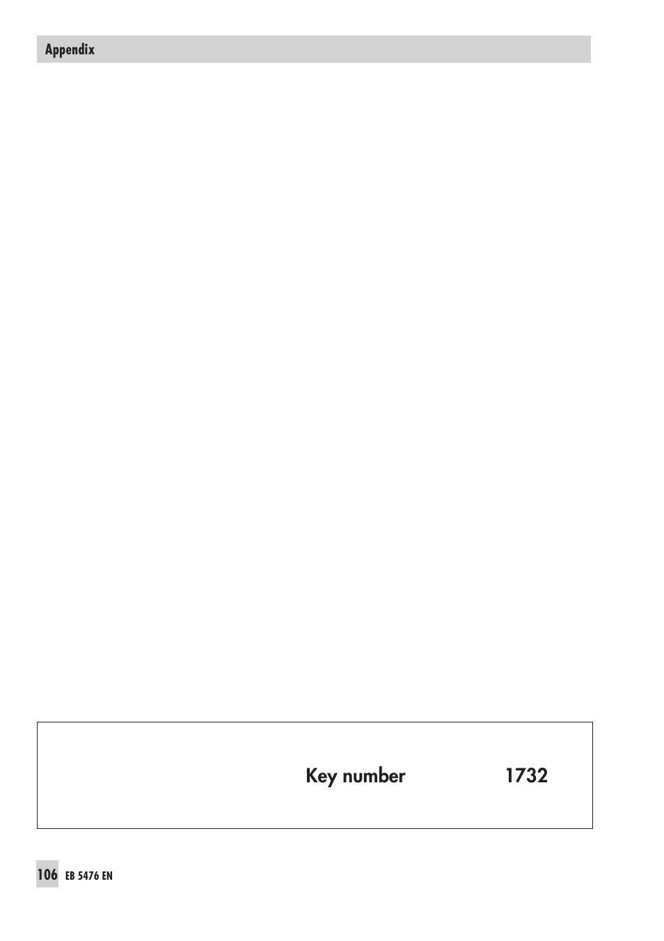 Key number 1732 | Samson 5476 User Manual | Page 106 / 114