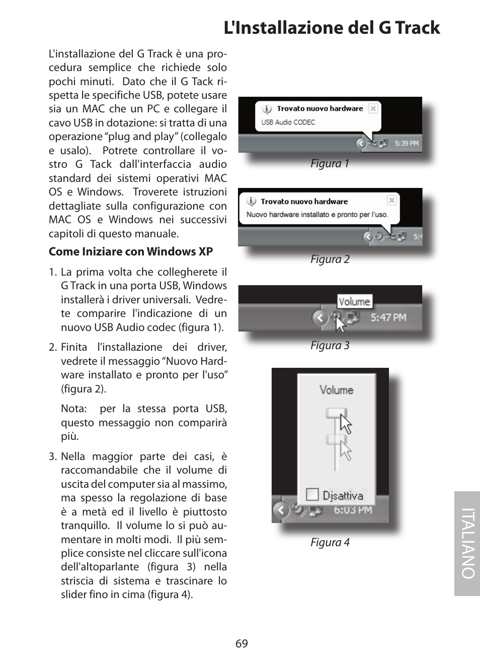 L'installazione del g track, It aliano | Samson G Track User Manual | Page 71 / 88