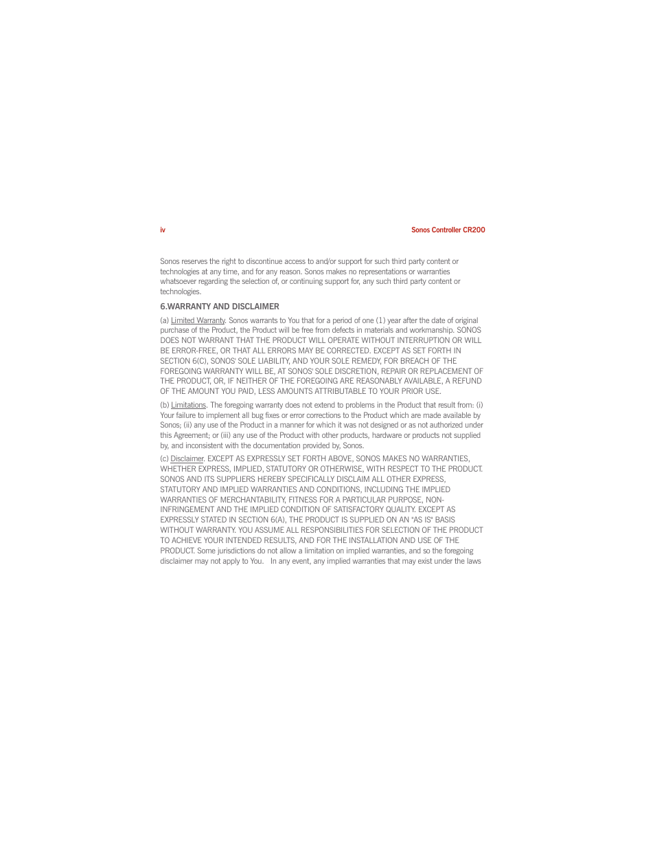 Sonos CONTROLLER 200 User Manual | Page 8 / 122