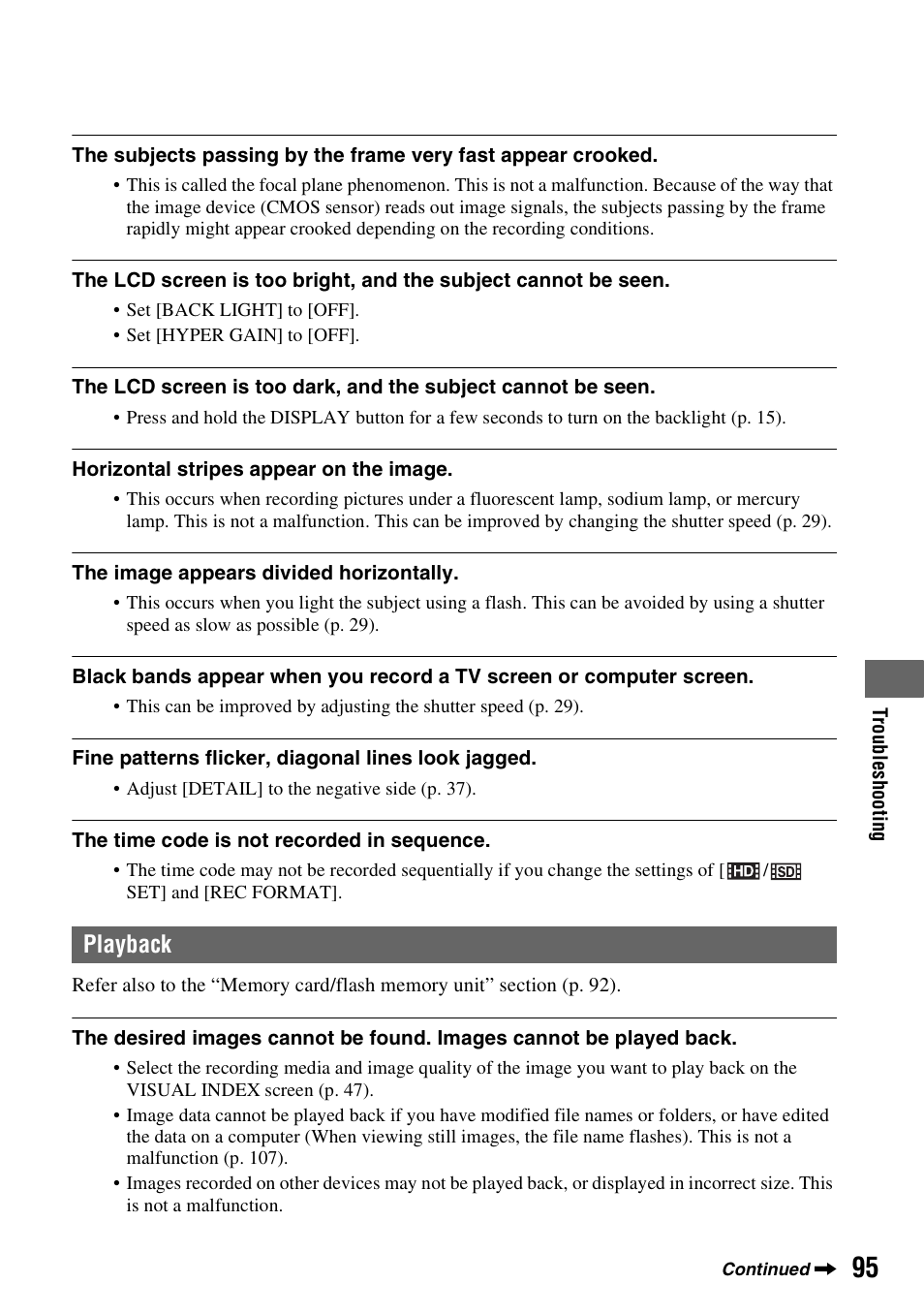 Playback, P. 95 | Sony 4-157-878-12(1) User Manual | Page 95 / 128
