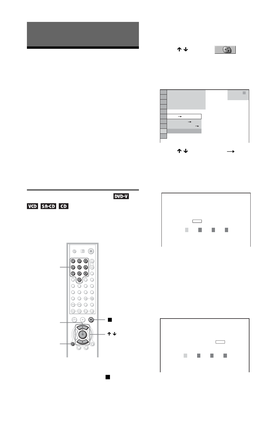 Using various additional functions, Locking discs, Custom parental control, parental control) | Custom parental control | Sony DVP-NC875V User Manual | Page 70 / 96