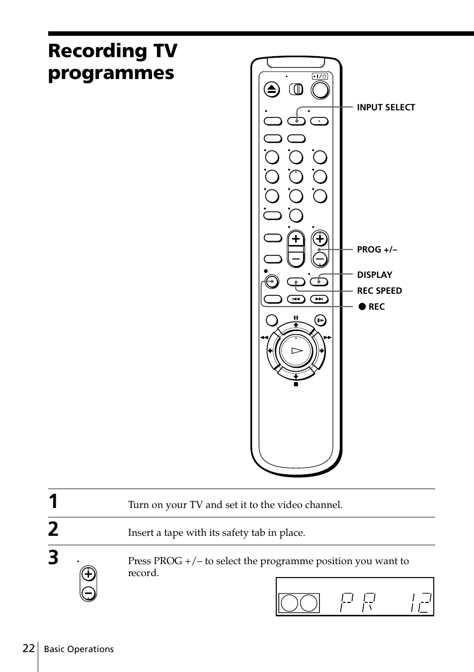 Recording tv programmes | Sony SLV-ED818ME User Manual | Page 22 / 61