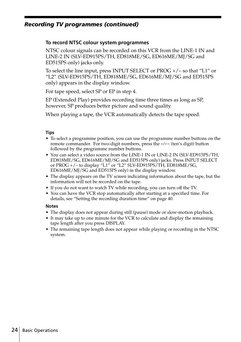 Sony SLV-ED818ME User Manual | Page 24 / 61