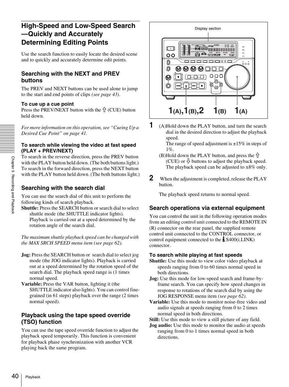 Accurately determining editing points | Sony DSR-DR1000A User Manual | Page 40 / 105