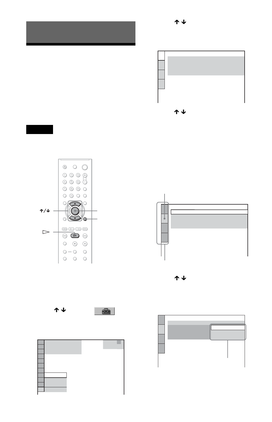 L0 - settings and adjustments, L1 - using the setup display, Settings and adjustments | Using the setup display | Sony DVP-NS15 User Manual | Page 52 / 66