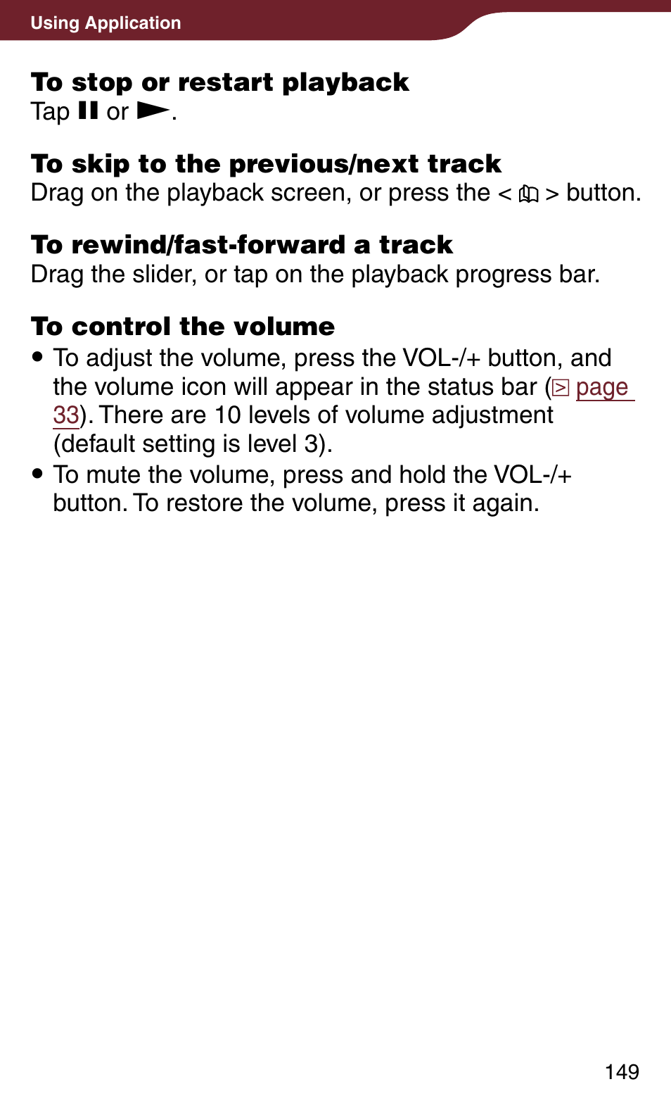 Olume | Sony Reader Daily Edition 4-174-983-12(1) User Manual | Page 149 / 202