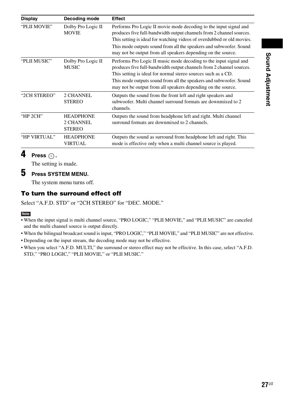 Sony Bravia Theater DAVHDZ273 User Manual | Page 27 / 92