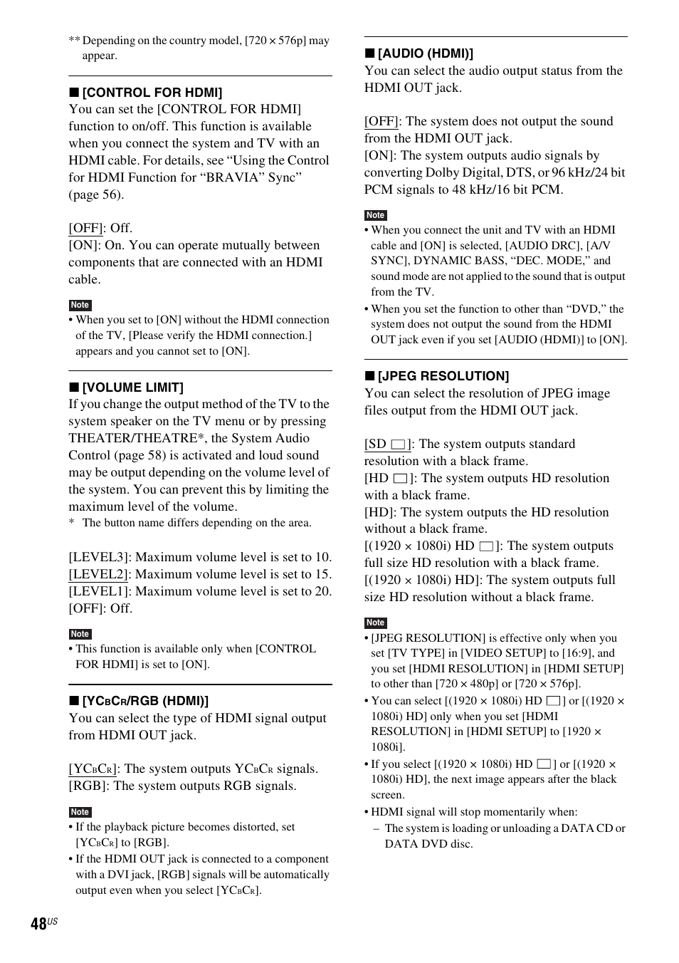 Sony Bravia Theater DAVHDZ273 User Manual | Page 48 / 92