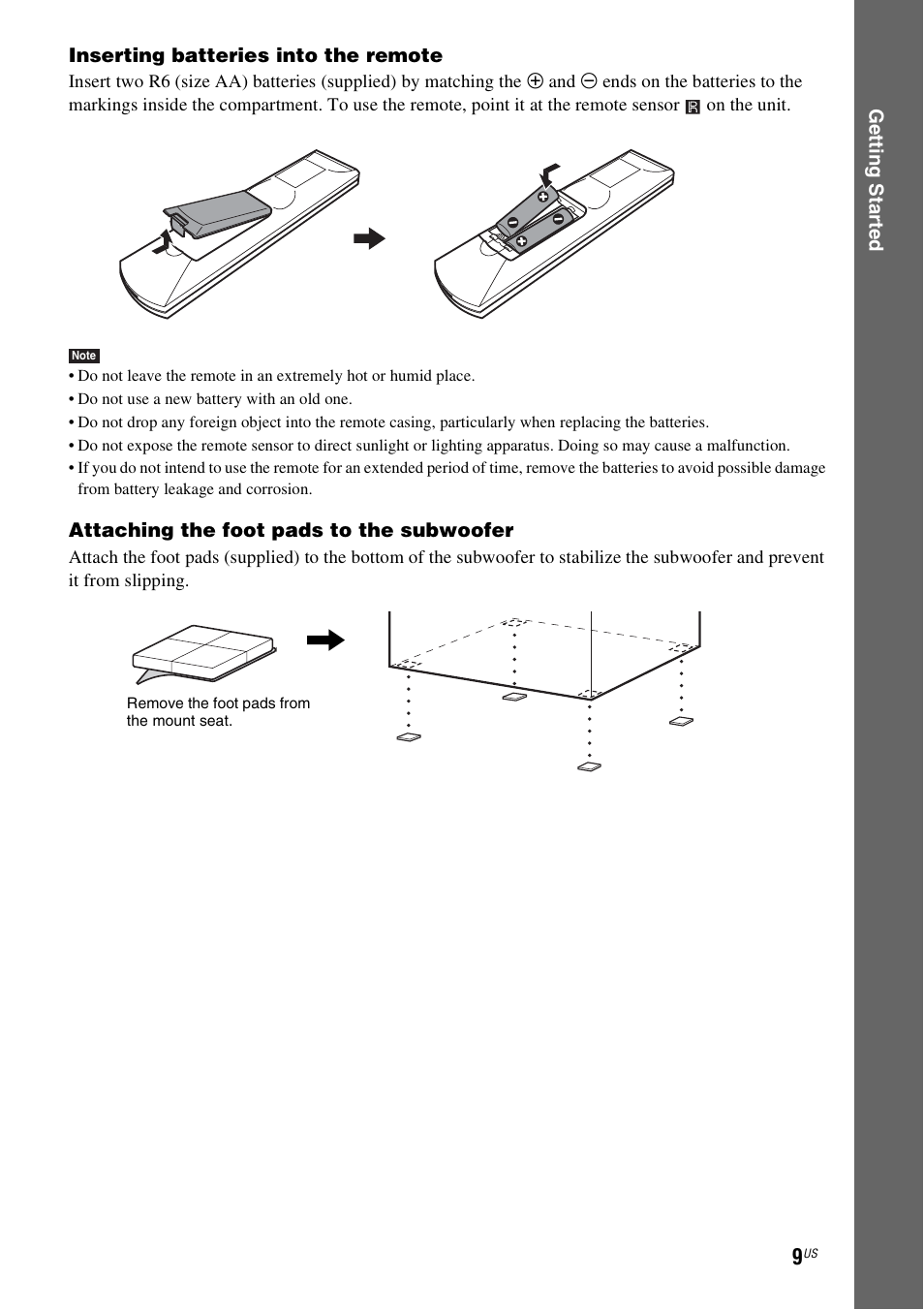 Sony Bravia Theater DAVHDZ273 User Manual | Page 9 / 92