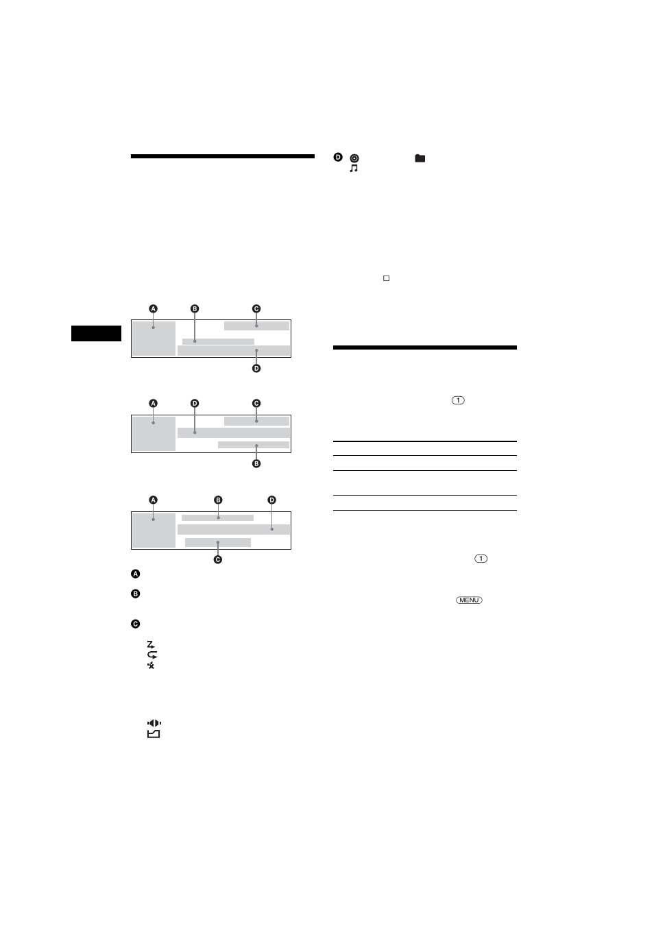 Display items, Playing tracks repeatedly, Repeat | Display items playing tracks repeatedly | Sony 2-581-922-11 User Manual | Page 14 / 218