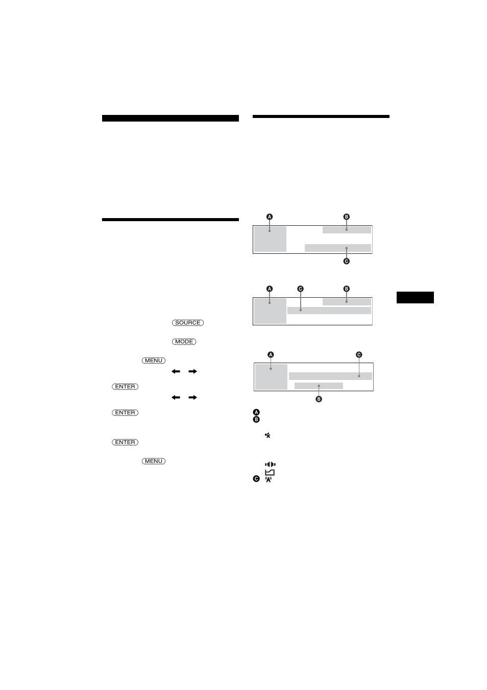 Radio, Memorizzazione automatica delle stazioni, Voci del display | Sony 2-581-922-11 User Manual | Page 147 / 218