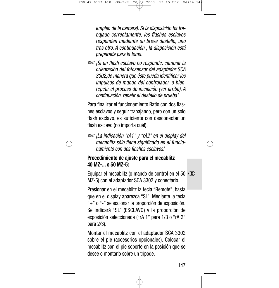 Sony Metz SCA 3302 M7 User Manual | Page 147 / 160