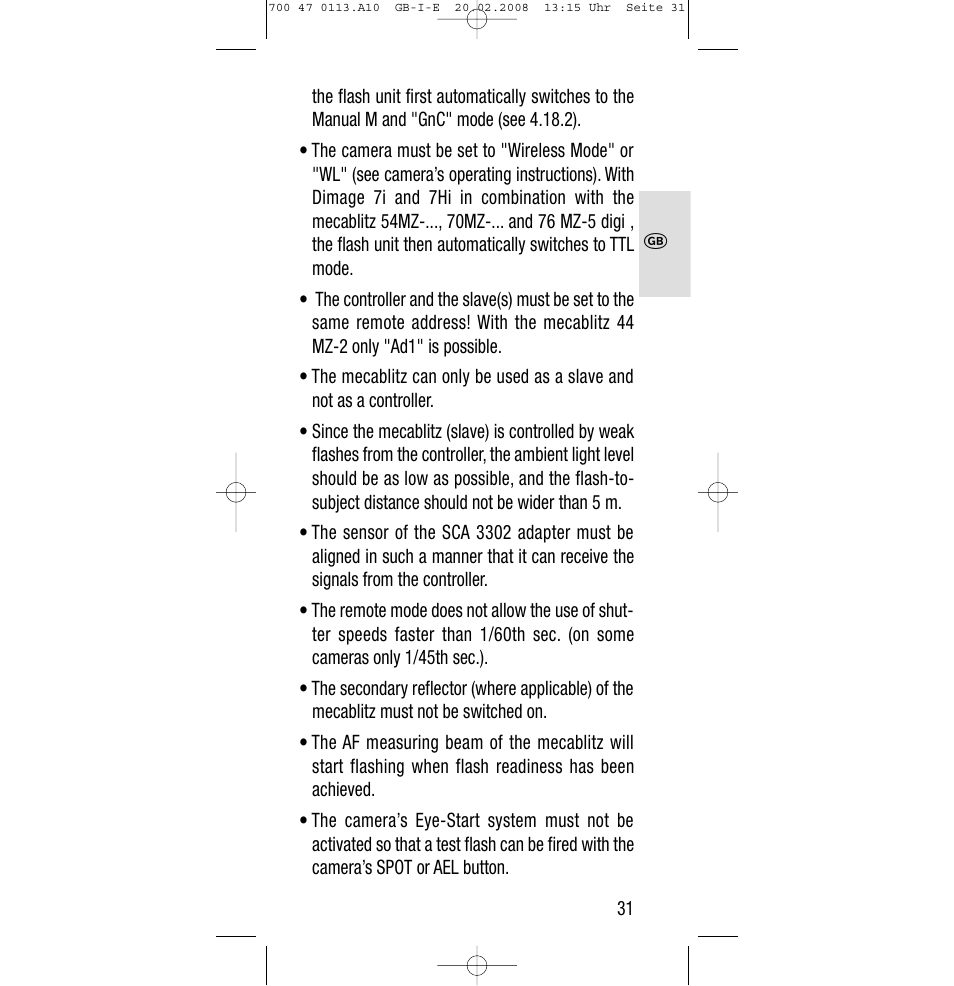 Sony Metz SCA 3302 M7 User Manual | Page 31 / 160