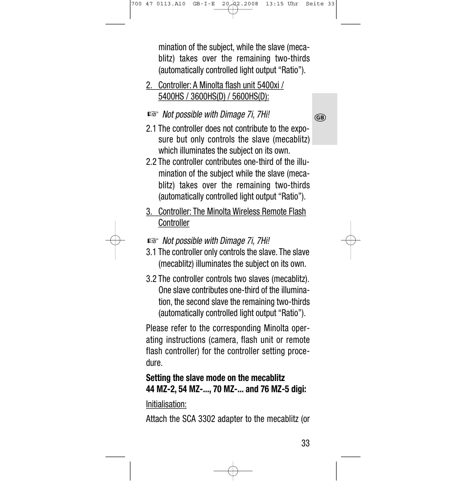 Sony Metz SCA 3302 M7 User Manual | Page 33 / 160