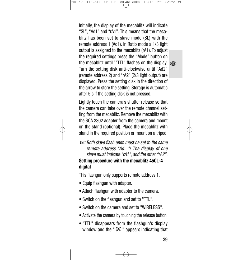 Sony Metz SCA 3302 M7 User Manual | Page 39 / 160