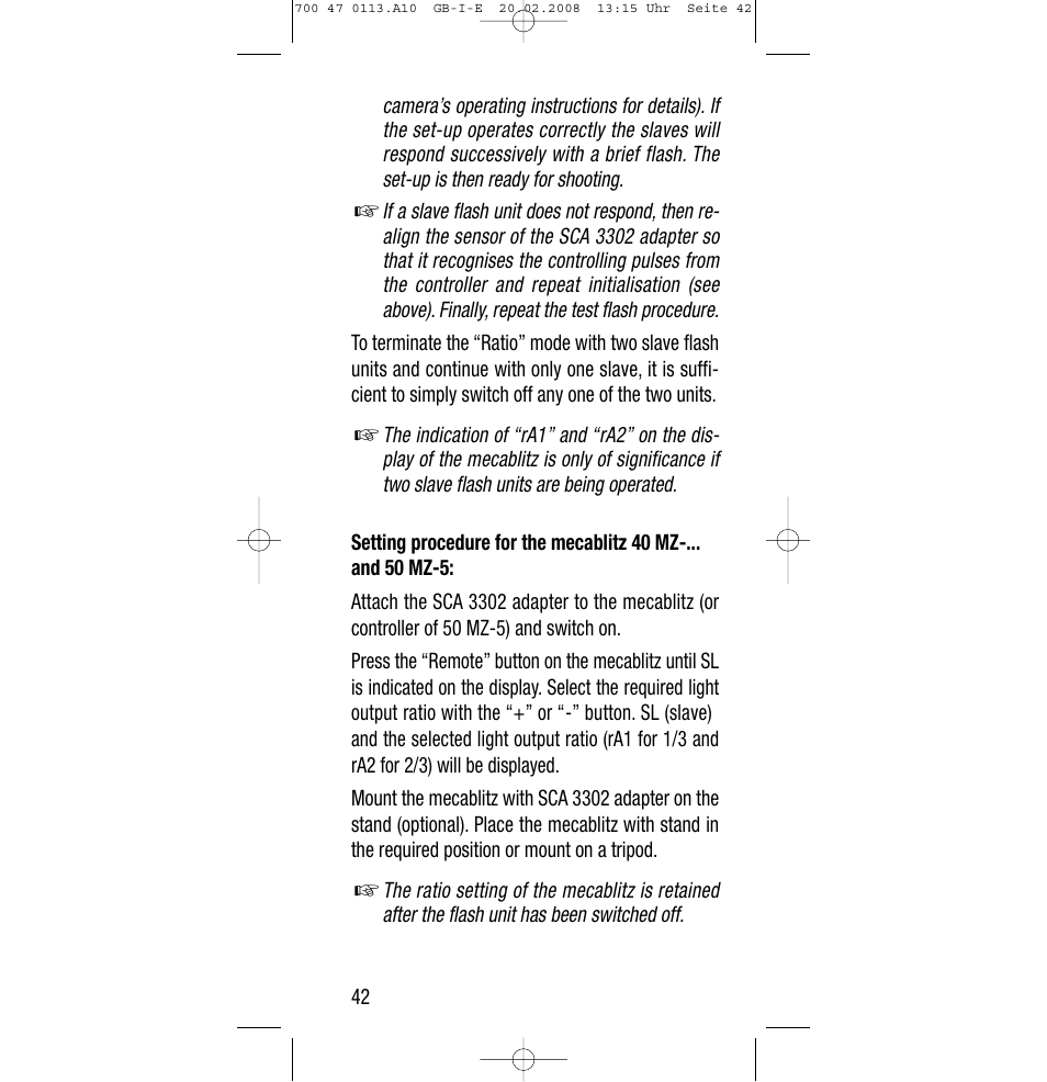Sony Metz SCA 3302 M7 User Manual | Page 42 / 160