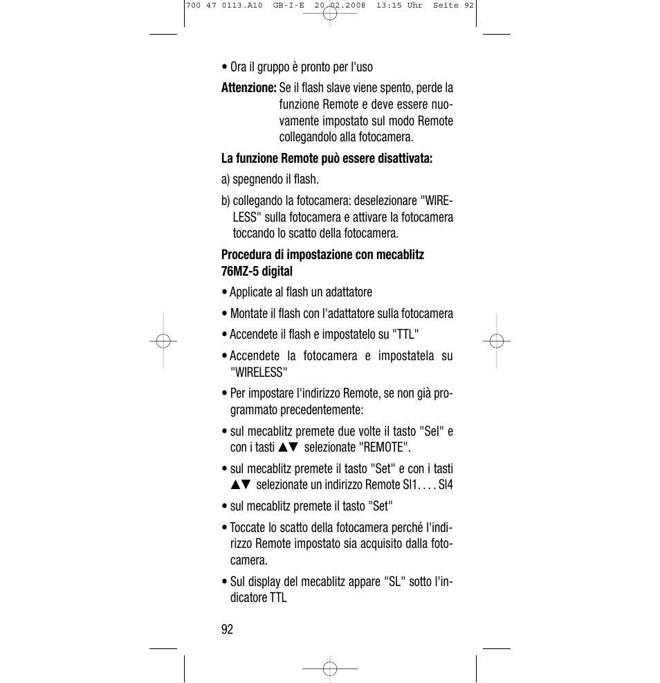 Sony Metz SCA 3302 M7 User Manual | Page 92 / 160