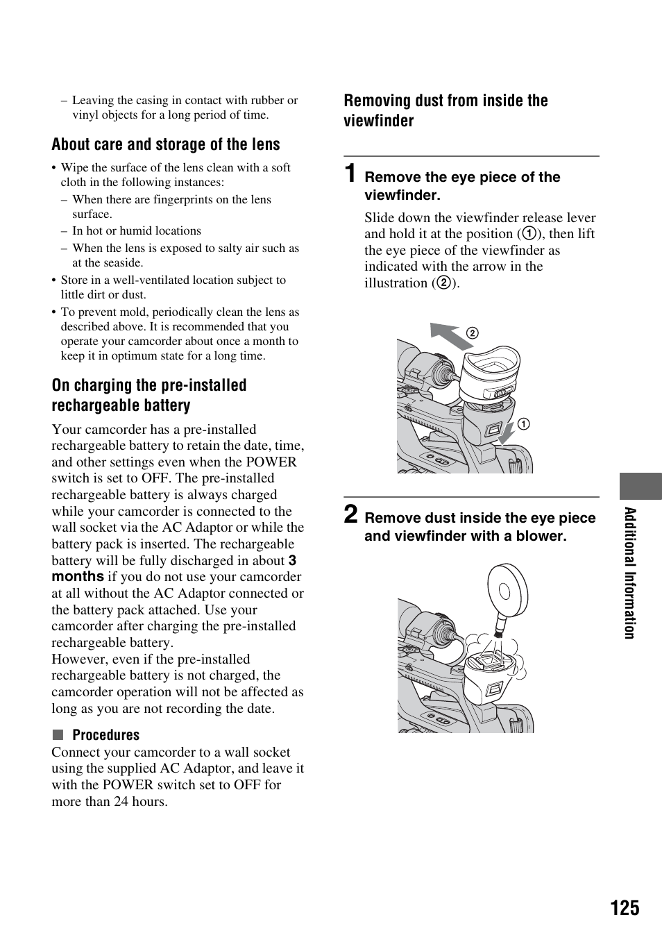 Sony HVR-Z7E/Z7P User Manual | Page 125 / 146