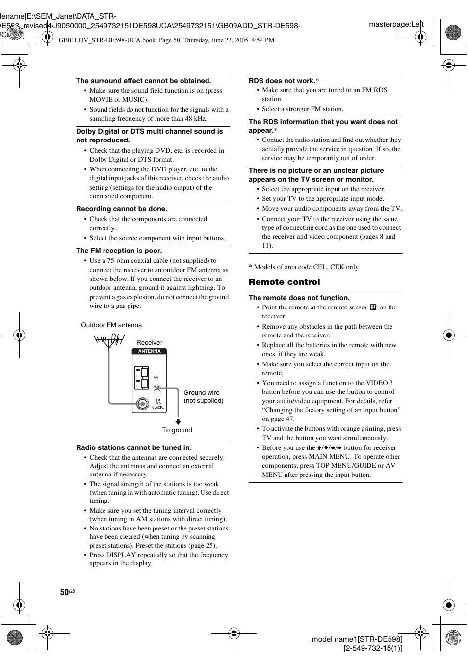 Sony STR-DE598 User Manual | Page 50 / 56
