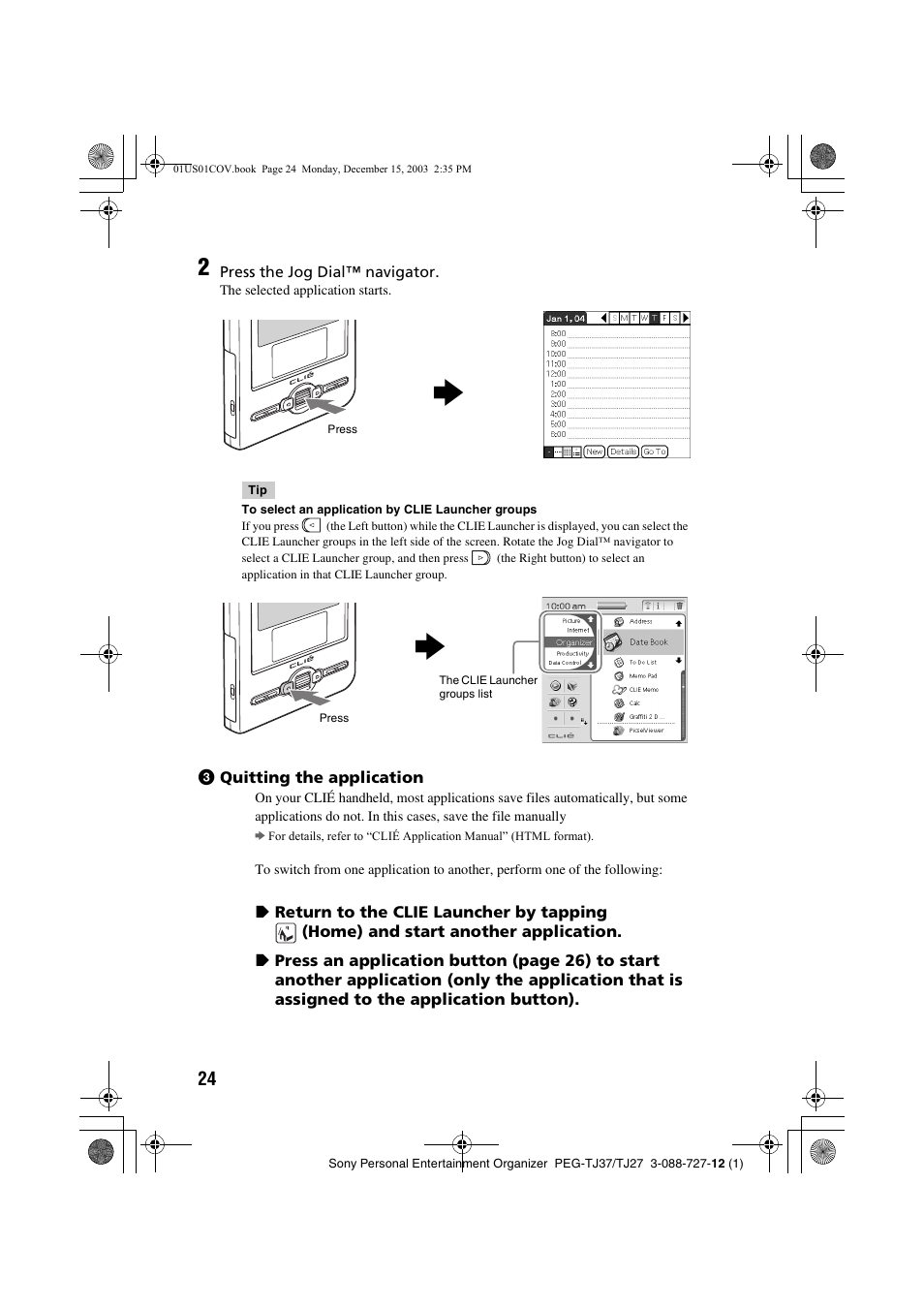 Sony PEG-TJ37 User Manual | Page 24 / 84