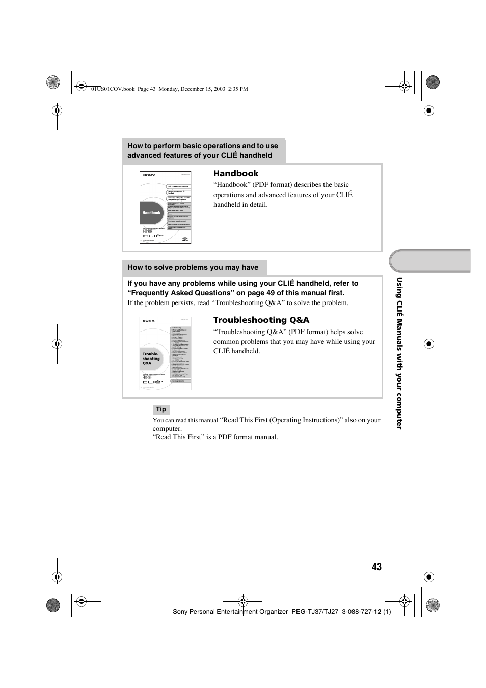 Sony PEG-TJ37 User Manual | Page 43 / 84