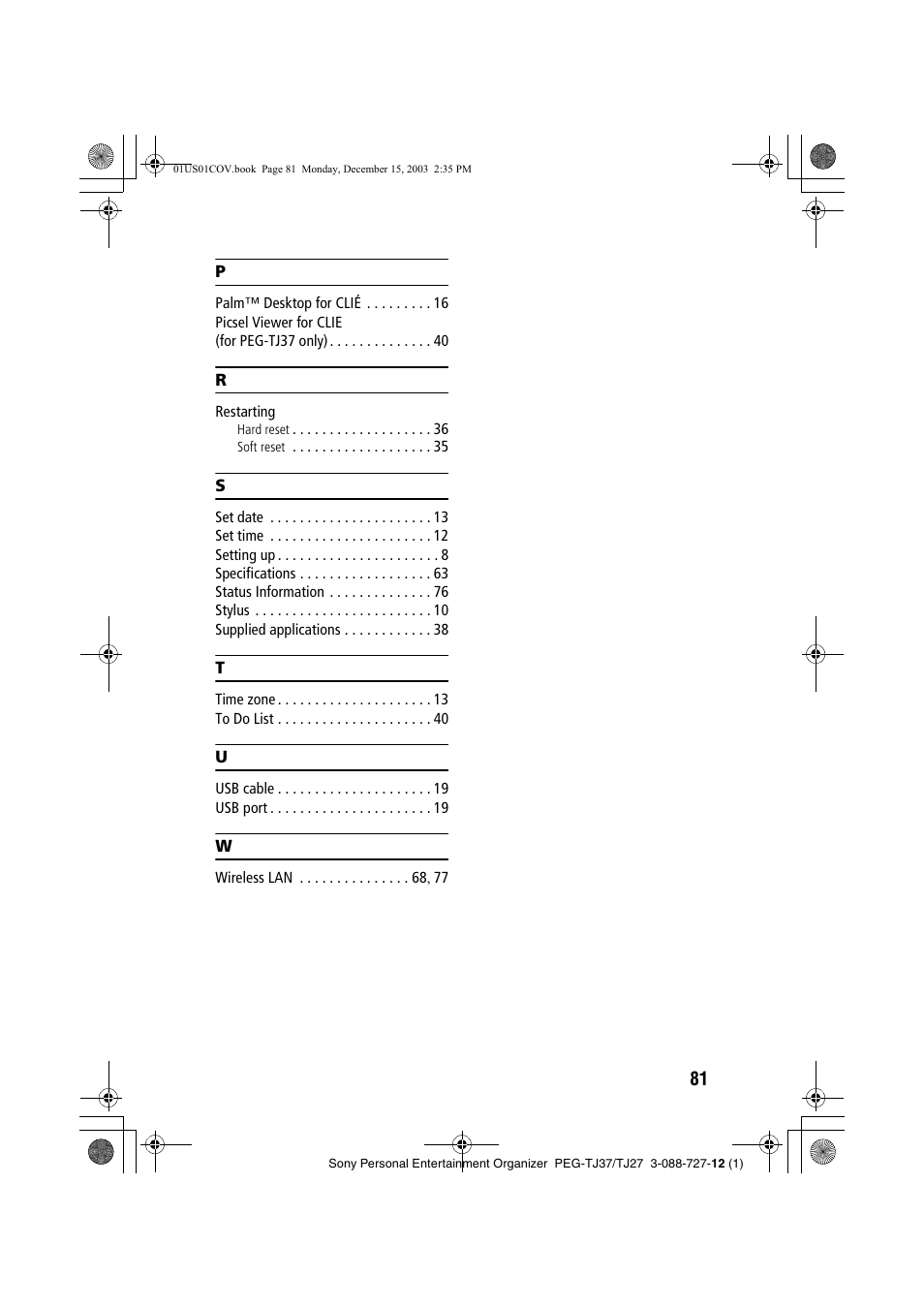 Sony PEG-TJ37 User Manual | Page 81 / 84