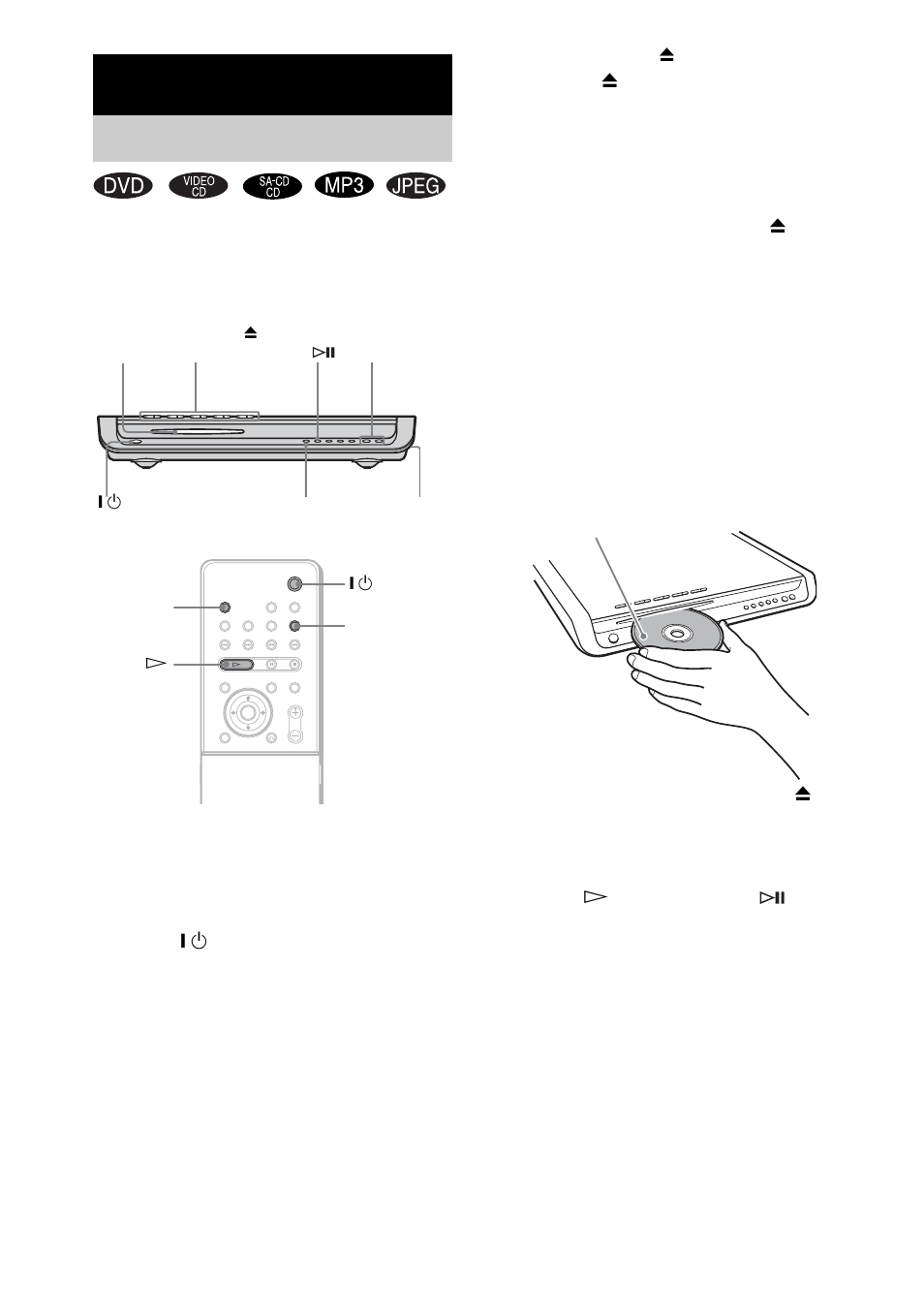 Playing discs | Sony DAV-FR1 User Manual | Page 30 / 108