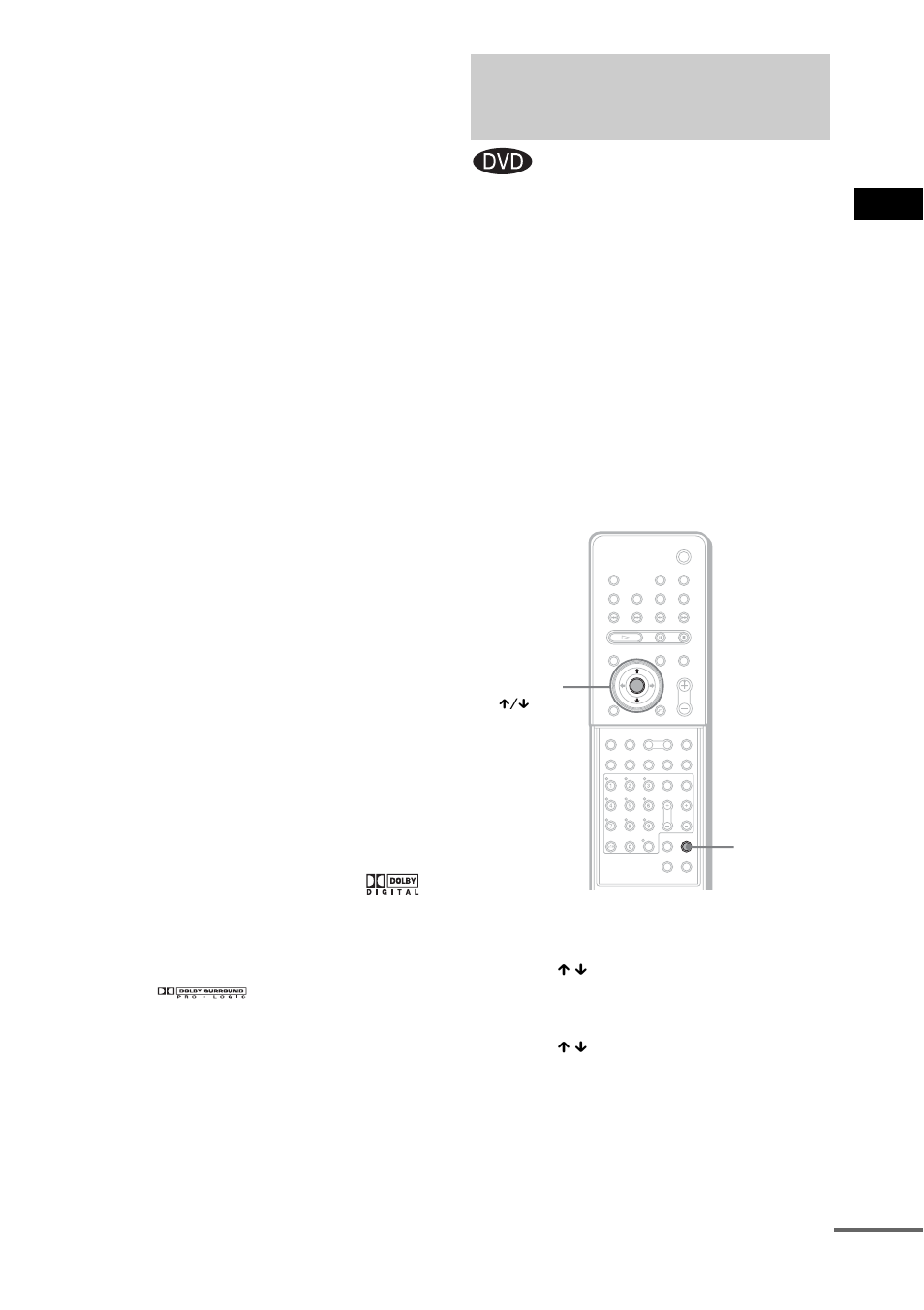 Selecting the surround back decoding mode, Selecting the surround back decoding, Mode | Sony DAV-FR1 User Manual | Page 57 / 108