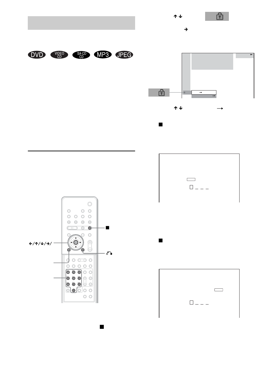 Locking discs, Custom parental control, Custom parental control, parental control) | Sony DAV-FR1 User Manual | Page 62 / 108