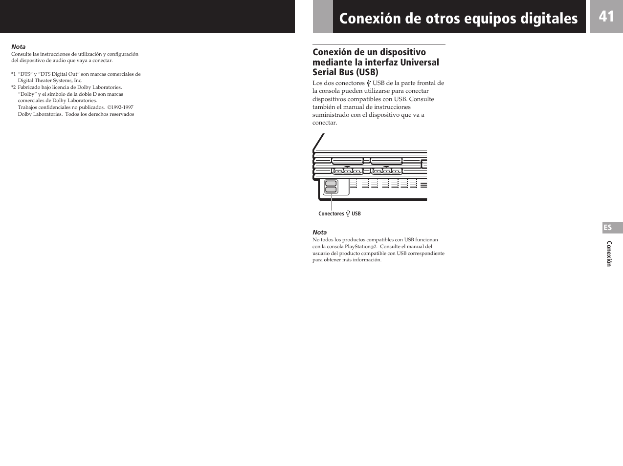 Conexión de otros equipos digitales | Sony SCPH-50011 User Manual | Page 41 / 64
