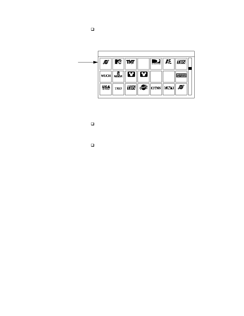 Displaying favorite stations in the station index, Selecting a program from the station index | Sony SAT-A1 User Manual | Page 37 / 92