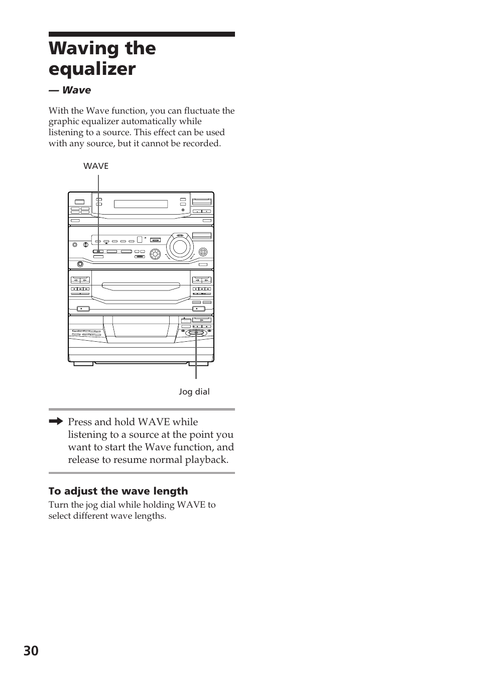 Waving the equalizer | Sony XB88AV User Manual | Page 30 / 52