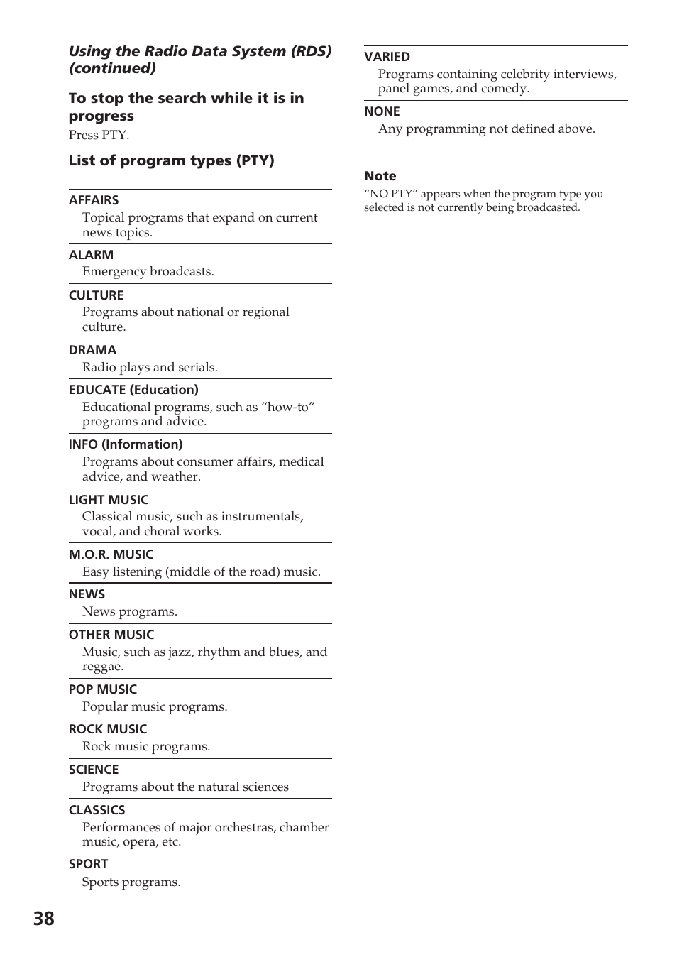 Sony XB88AV User Manual | Page 38 / 52