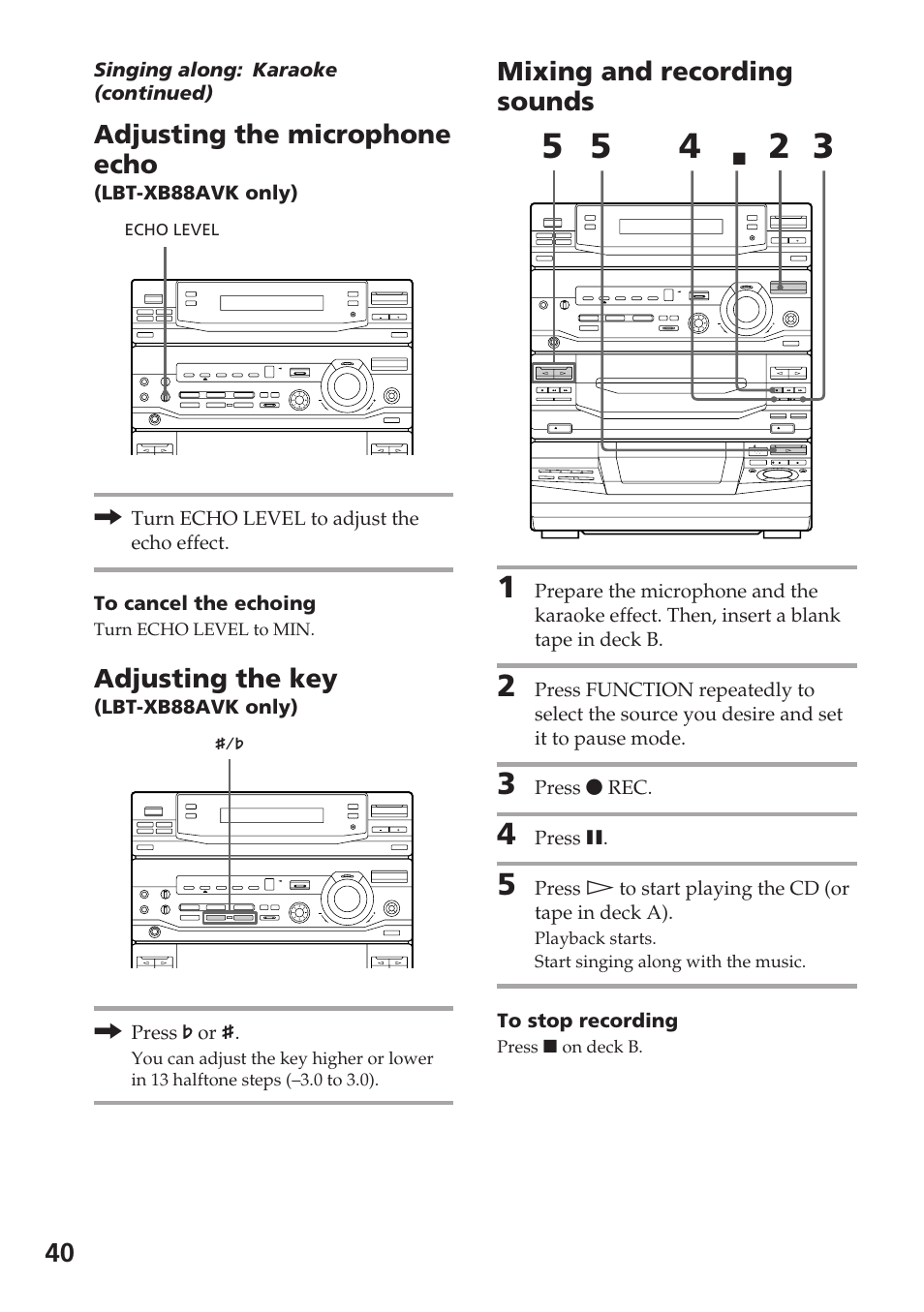 Sony XB88AV User Manual | Page 40 / 52
