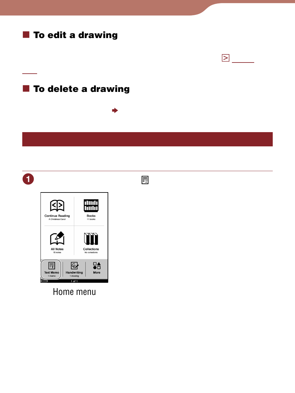 Creating a text memo | Sony Reader 4-153-621-14(1) User Manual | Page 121 / 190