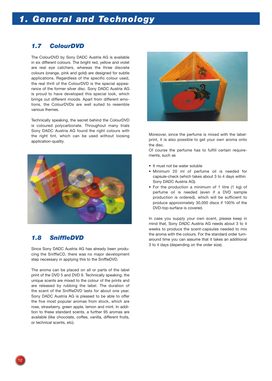 General and technology, 7 colourdvd, 8 sniffledvd | Sony DVD Rom/DVD Video User Manual | Page 12 / 54