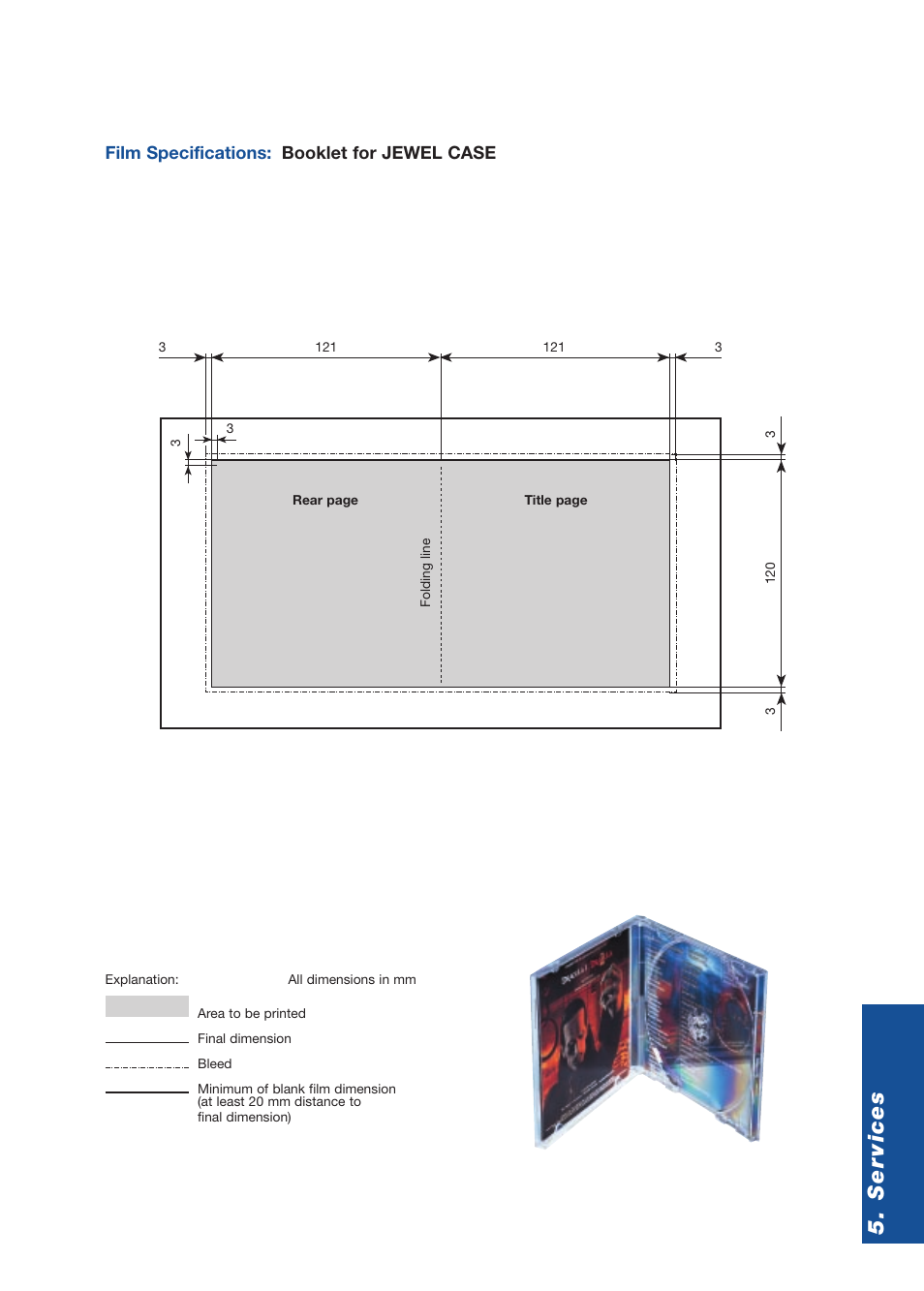 Ser vices, Film specifications: booklet for jewel case | Sony DVD Rom/DVD Video User Manual | Page 41 / 54