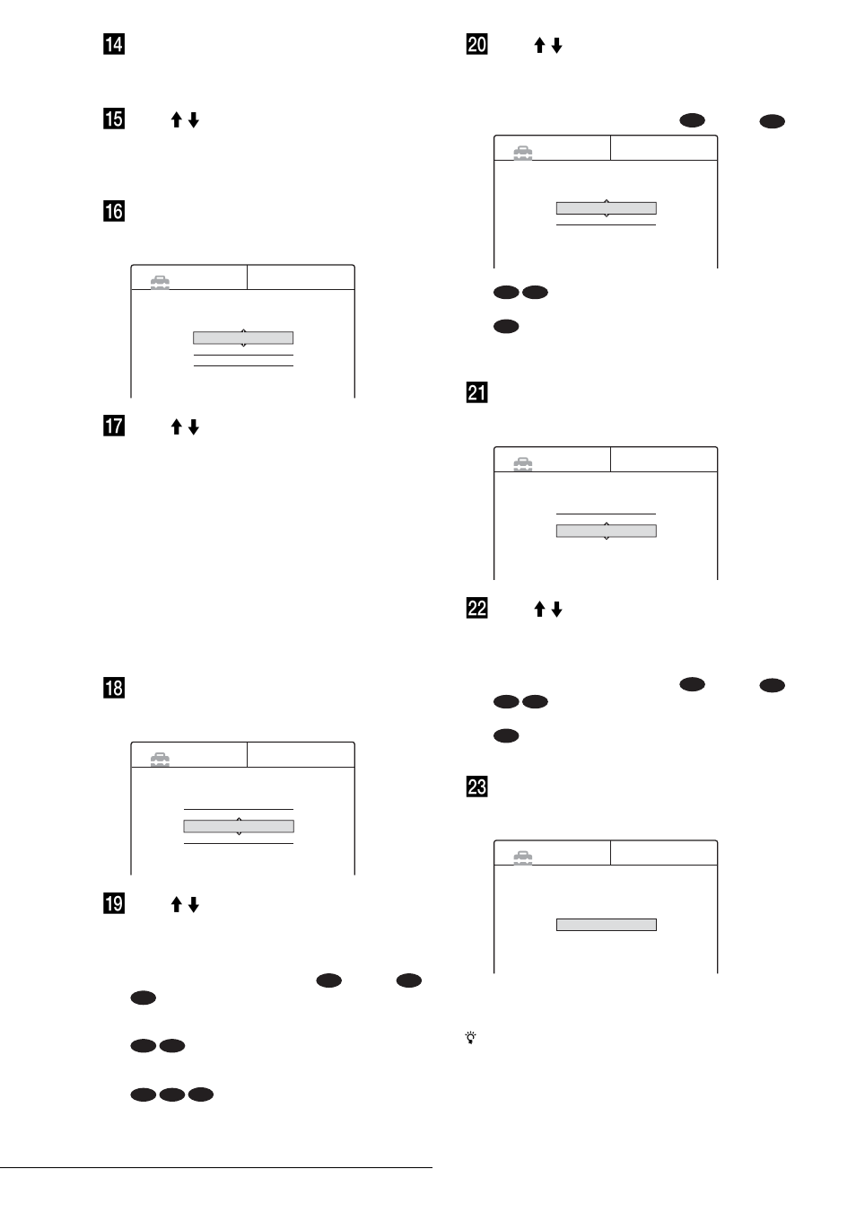 Press enter, Press m / m to select an option, Press enter when “finish” appears | Sony RDR-GX3 User Manual | Page 24 / 100