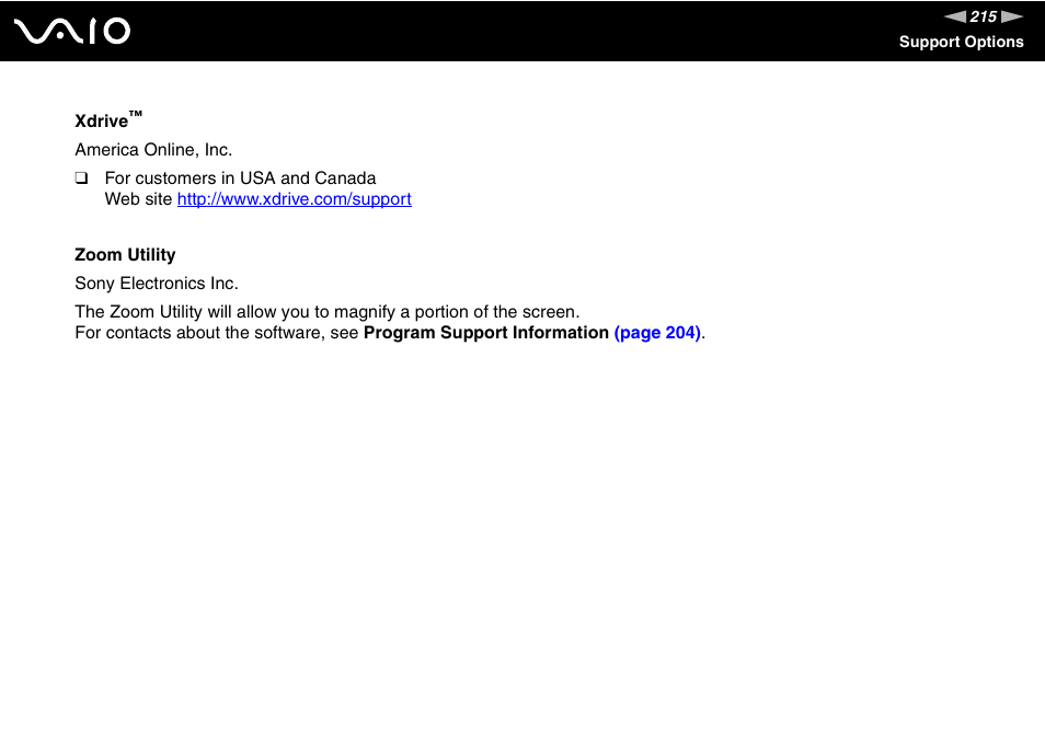 Sony VAIO VGN-SZ600 User Manual | Page 215 / 216