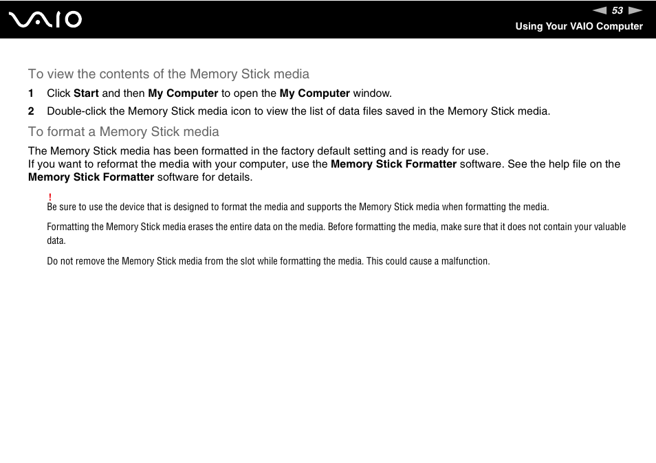 Sony VAIO VGN-SZ600 User Manual | Page 53 / 216