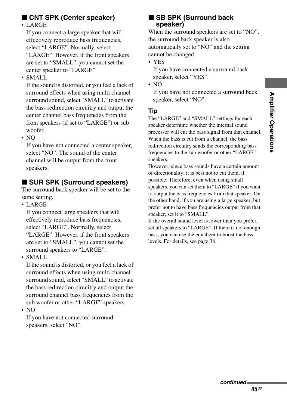 Sony MULTI CHANNEL AV RECEIVER STR-DG710 User Manual | Page 45 / 80