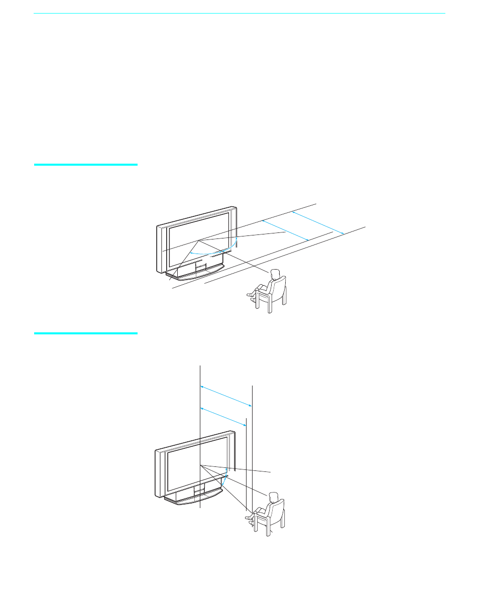 Recommended viewing area, 20 recommended viewing area, Horizontal viewing area | Vertical viewing area | Sony KF-60XBR800 User Manual | Page 20 / 96