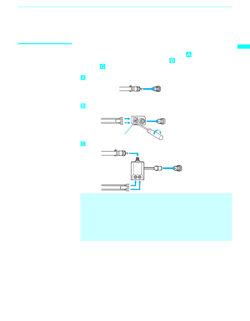 Basic connections (connecting cable tv or antenna), Basic connections (connecting cable tv or, Antenna) | Sony KF-60XBR800 User Manual | Page 25 / 96