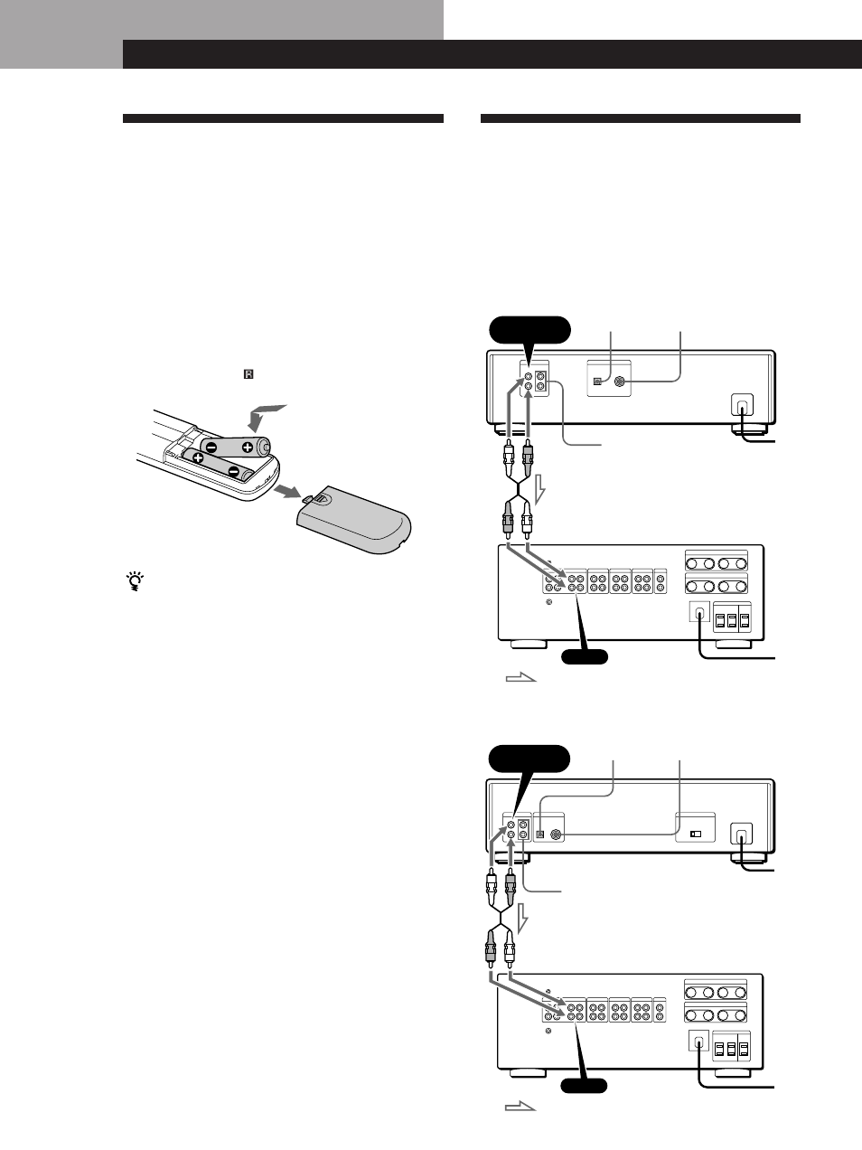 Unpacking, Hooking up the system, Getting started | Inserting batteries into the remote, Overview | Sony CDP-XA30ES User Manual | Page 4 / 112